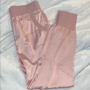 Light Pink Satin Joggers